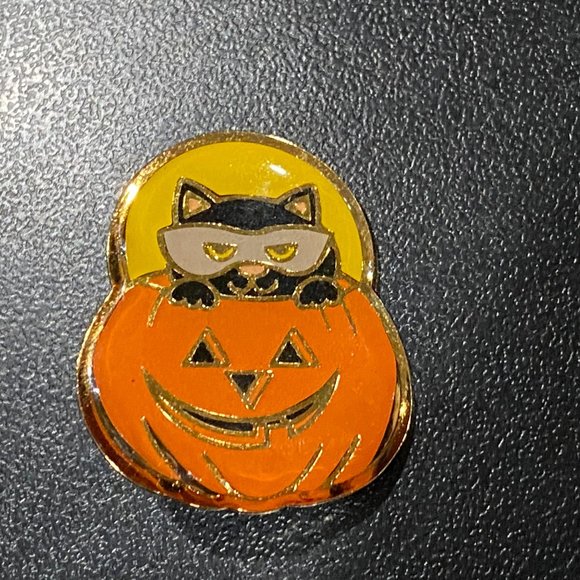 Bundle 3 Halloween Holiday Rhinestone Metal Cats 3D Pins Brooches 2,5" - Picture 7 of 8